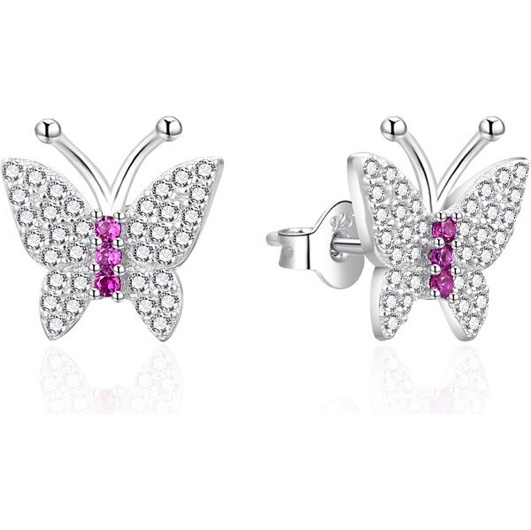 Agato Strieborné náušnice Motýliky so zirkónmi AGT-E112PWF 67211138
