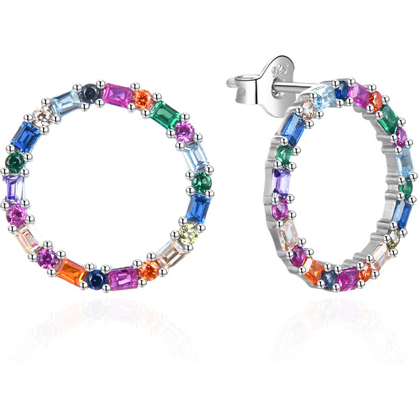 Agato Strieborné náušnice s farebnými zirkónmi AGT-E163PC 66587526