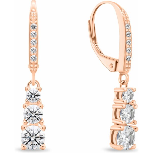 Brilio Silver Luxusné pozlátené náušnice s čírymi zirkónmi EA1012R 66592961