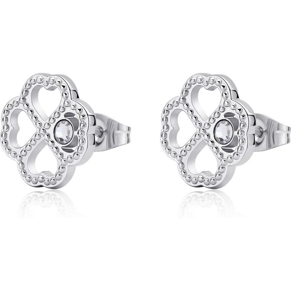 SAgapõ Oceľové náušnice Štvorlístok Lucky Light SKT51 66582010