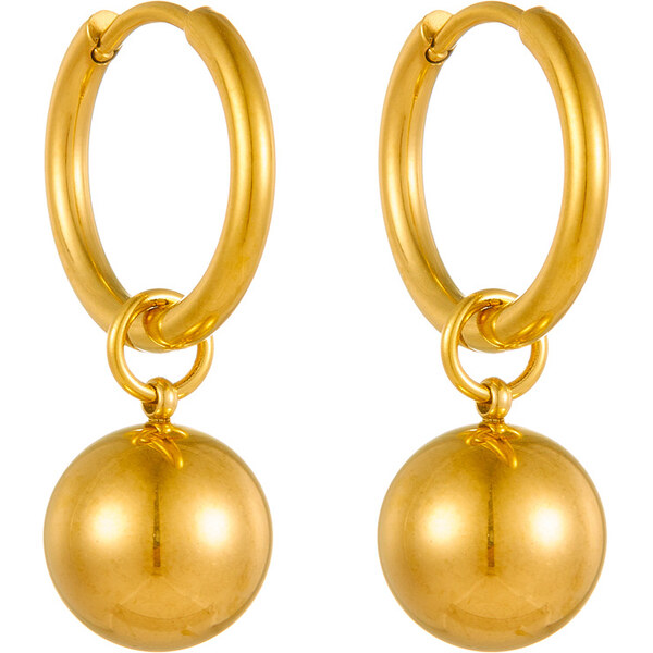 Troli Štýlové pozlátené náušnice s guličkami 66837669