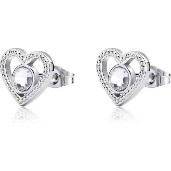 SAgapõ Oceľové náušnice Srdiečka Lucky Light SKT47 66593761