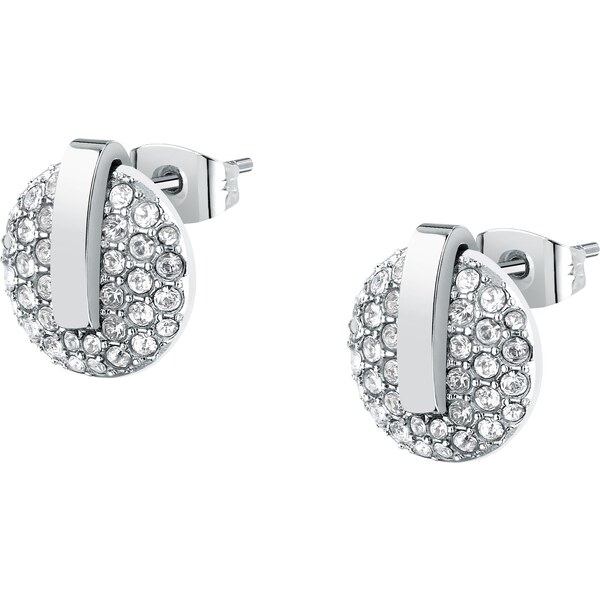 Trussardi Trblietavé oceľové náušnice s kryštálmi T-Round TJAYF15 66584934