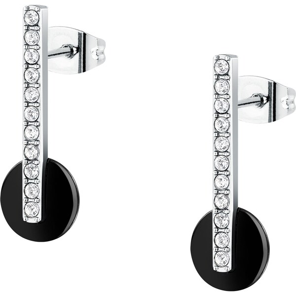 Trussardi Visiace oceľové náušnice s kryštálmi T-Round TJAYF13 66581038