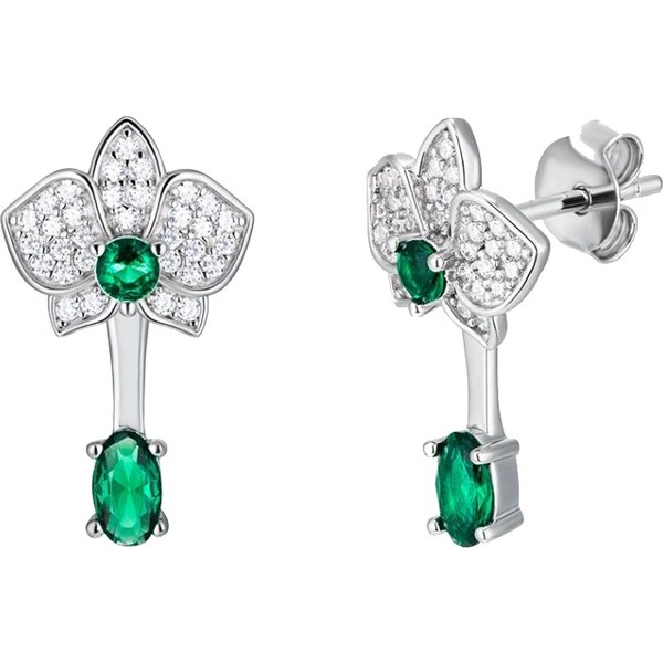 Preciosa Prekrásne strieborné náušnice 2v1 Evergreen Royal Lagoon 5441 66579204