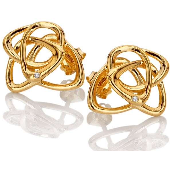 Hot Diamonds Pozlátené náušnice s diamantom Golden Edit Hope DE843 67146996