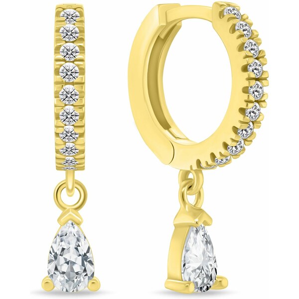 Brilio Silver Pozlátené kruhové náušnice s kubickými zirkónmi EA1171Y 66581306