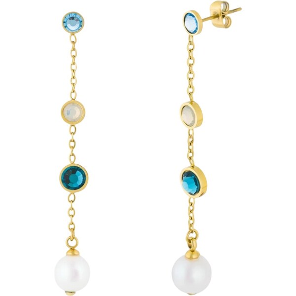 Preciosa Očarujúce náušnice s krištáľom a syntetickou perlou Lagoon 66587134