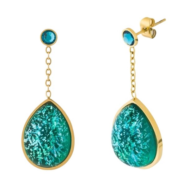 Preciosa Pozlátené náušnice z ocele s českým krištáľom Preciosa Lagoon 66593537