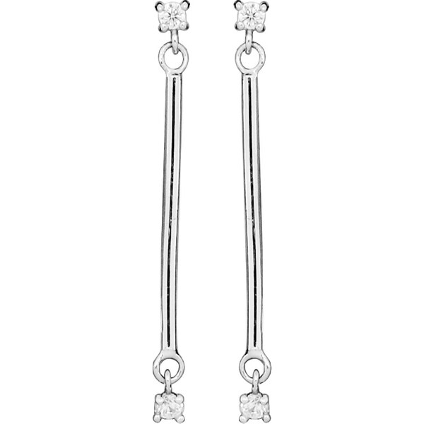 Silver Cat Módne visiace náušnice s kubickými zirkónmi SC551 66589472