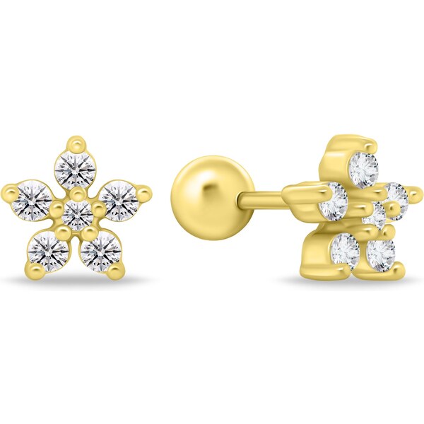 Brilio Silver Nežné pozlátené náušnice s čírymi zirkónmi EA1092Y 66586174