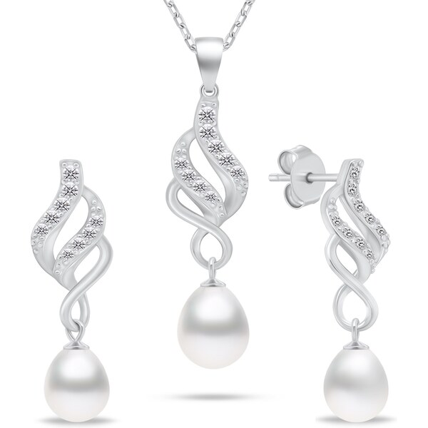 Brilio Silver Elegantný set šperkov so zirkónmi a perlami SET267W 66593857