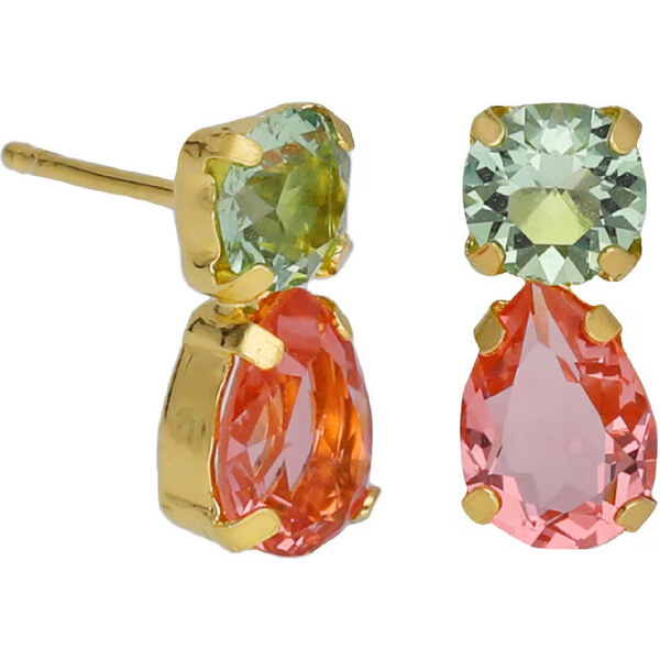 Victoria Cruz Slušivé pozlátené náušnice s kryštálmi Bay A4897-26DT 66580043