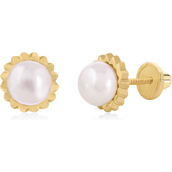 Brilio Elegantné náušnice zo žltého zlata s perlami 14/146.901/17P 66586759