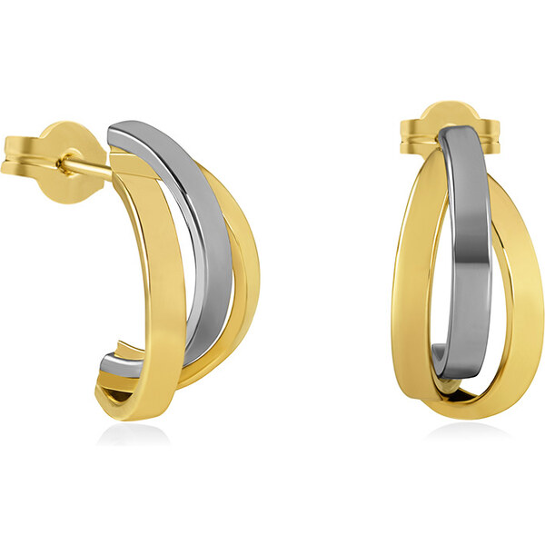 Brilio Slušivé bicolor náušnice zo zlata 14/204.432/6 66583178