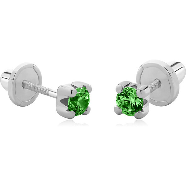 Brilio Náušnice z bieleho zlata so syntetickými smaragdmi 14/832.701 66578507