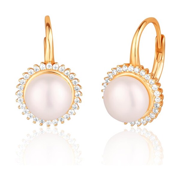 JVD Bronzové náušnice s perlami a zirkónmi SVLE2122XH2RP00 66586366