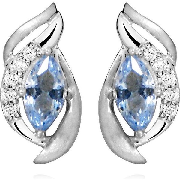 Silver Cat Pôvabné strieborné náušnice s modrým syntetickým spinelom 66588513