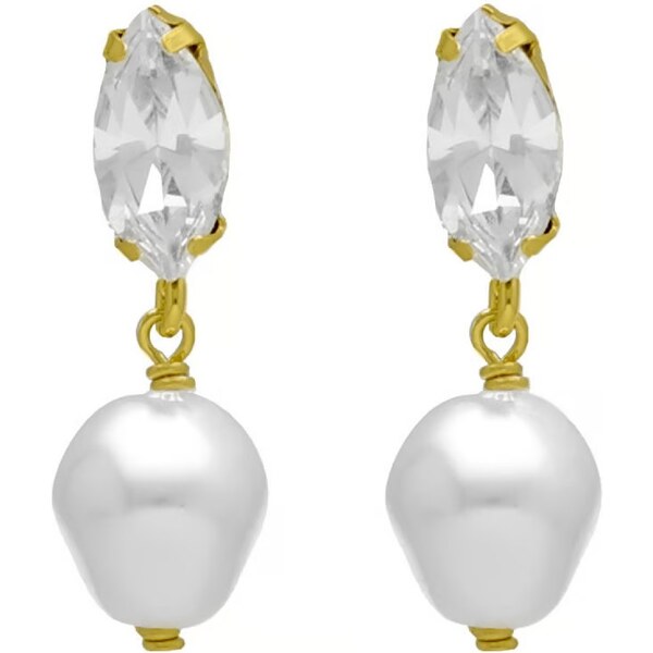 Victoria Cruz Trblietavé pozlátené náušnice s barokovou perlou Purpose 66584159