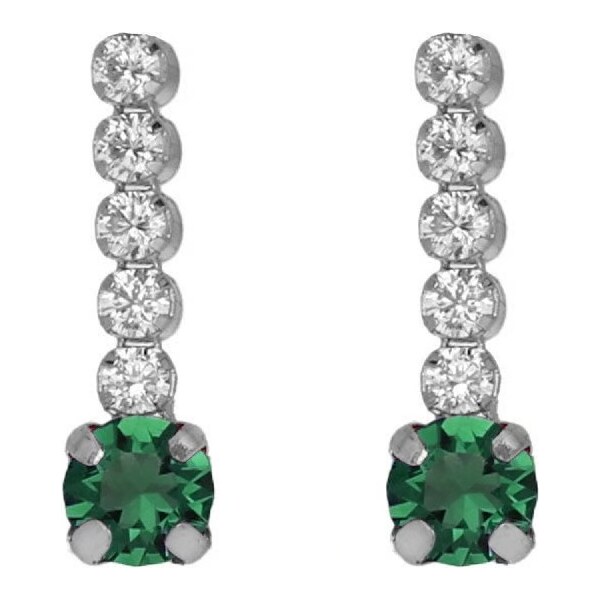 Victoria Cruz Trblietavé visiace náušnice so zeleným kryštálom Shine 66587804