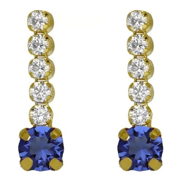 Victoria Cruz Trblietavé visiace náušnice s modrým kryštálom Shine 66590027