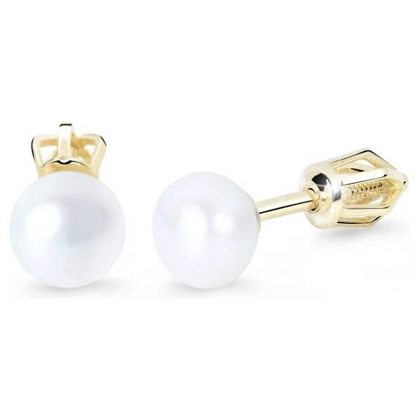 Cutie Jewellery Elegantné náušnice zo žltého zlata s perlou Z8002-30 66593078