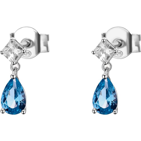 Brosway Strieborné visiace náušnice s kubickou zirkóniou Freedom Blue 66590011