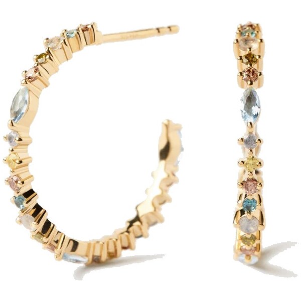 PDPAOLA Očarujúce pozlátené náušnice so zirkónmi Lotus Colors AR01-C78 66583163