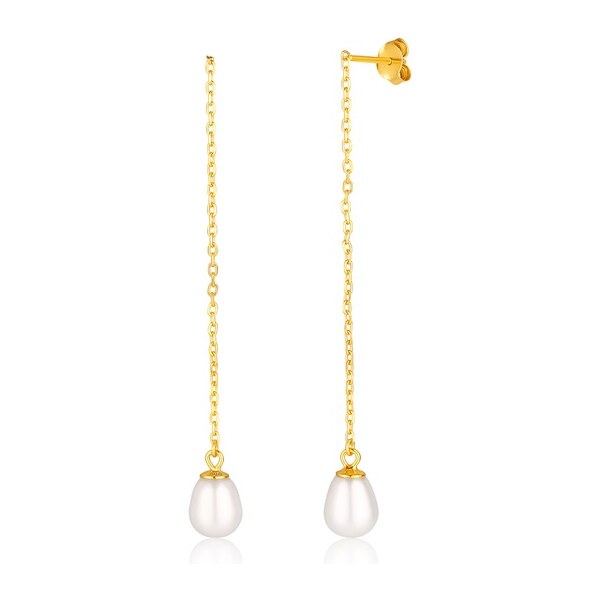 JVD Slušivé pozlátené náušnice s riečnou perlou SVLE1994XH2GO00 66594493