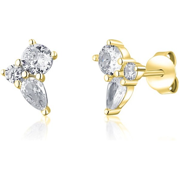 JVD Pozlátené náušnice s čírymi zirkónmi SVLE1607XH2GO00 66587667