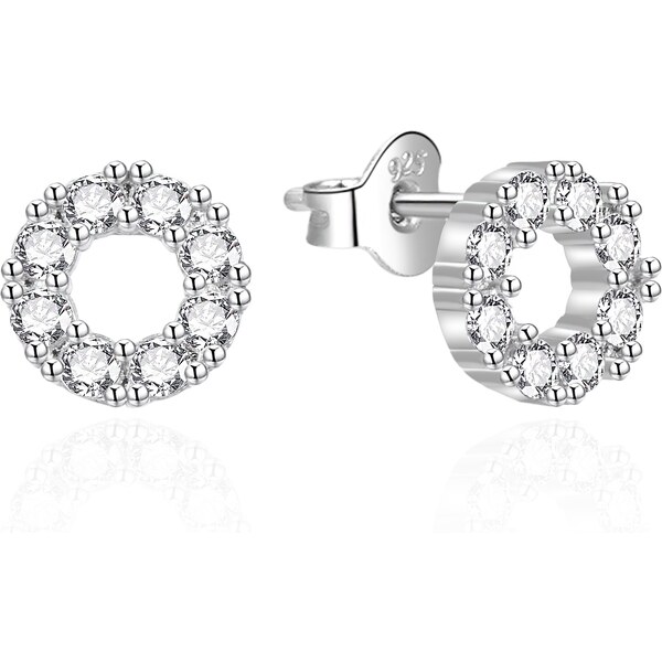 Agato Elegantné strieborné náušnice so zirkónmi AGT-E020PW 66585257