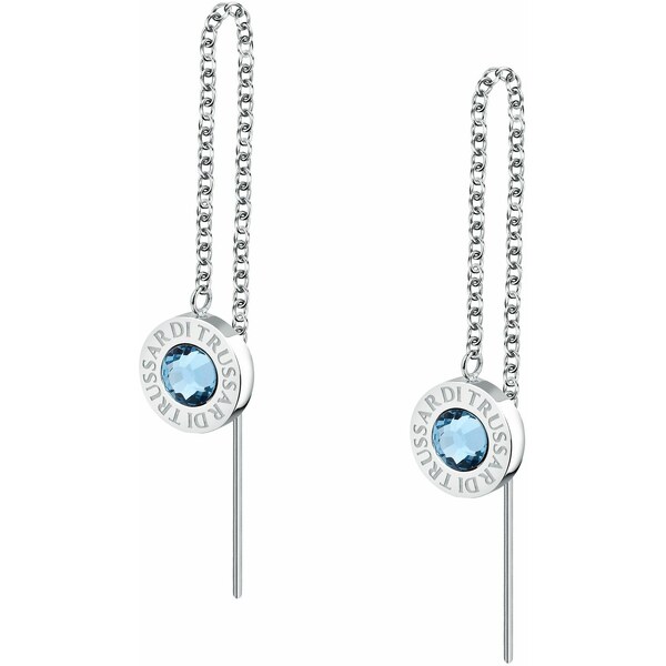 Trussardi Dlhé oceľové náušnice s kryštálmi T-Logo TJAXC118 66579255