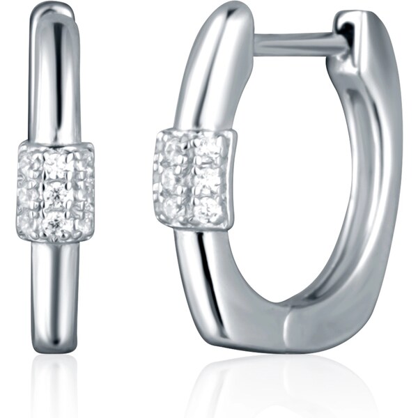 JVD Módne strieborné náušnice kruhy so zirkónmi SVLE2460XK3BI00 66594233