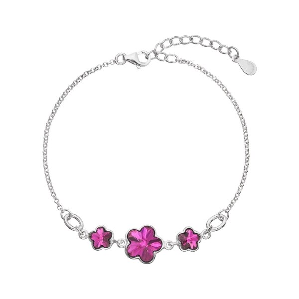 Evolution Group Strieborný náramok s fuchsiovými kryštálmi Swarovski 66592603