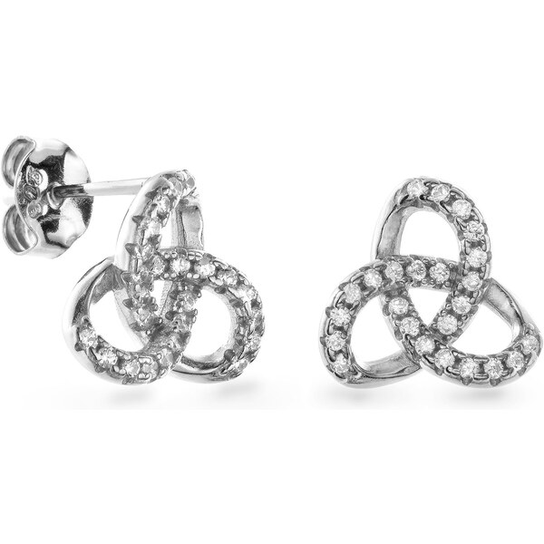 AGAIN Jewelry Štýlové strieborné náušnice s kubickými zirkónmi 66594972