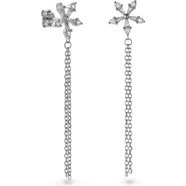 AGAIN Jewelry Dlhé strieborné náušnice s kubickými zirkónmi AJNS0022 66578446