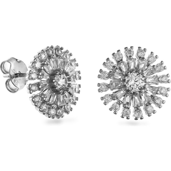 AGAIN Jewelry Strieborné náušnice kôstky s kubickými zirkónmi AJNS0005 66590292