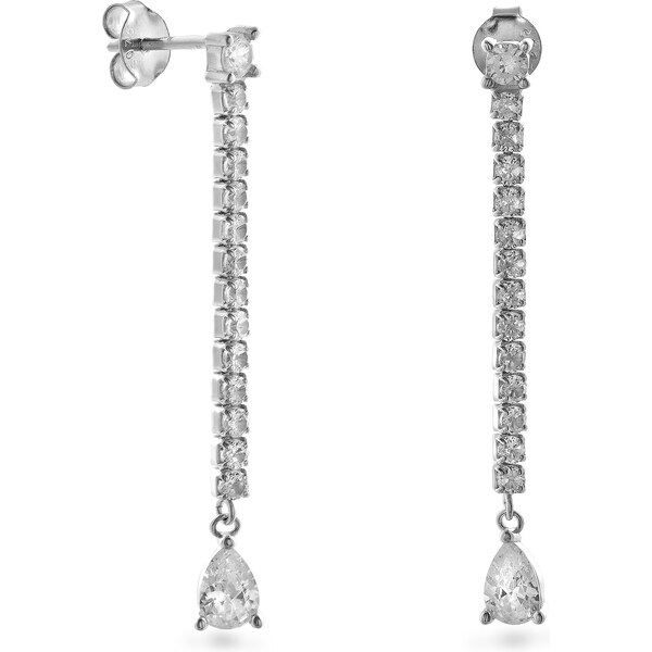 AGAIN Jewelry Strieborné visiace náušnice s kubickými zirkónmi 66583820