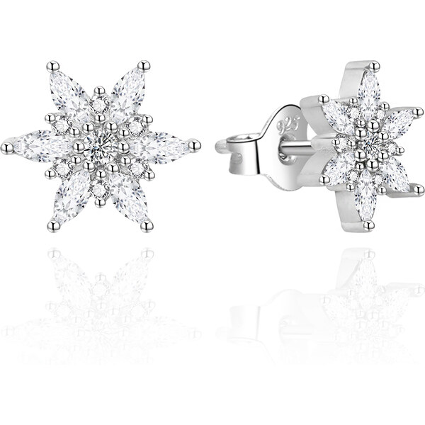 Agato Očarujúce strieborné náušnice Snehové vločky AGT-E003PW 66589422