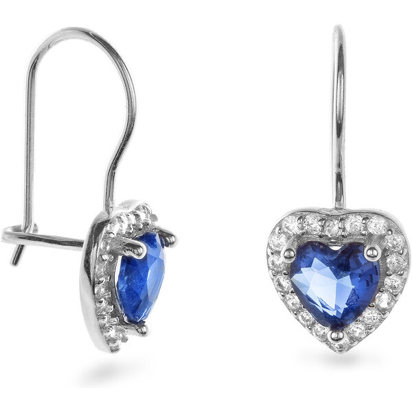 AGAIN Jewelry Strieborné visiace náušnice Srdiečko so zirkónmi 66588571