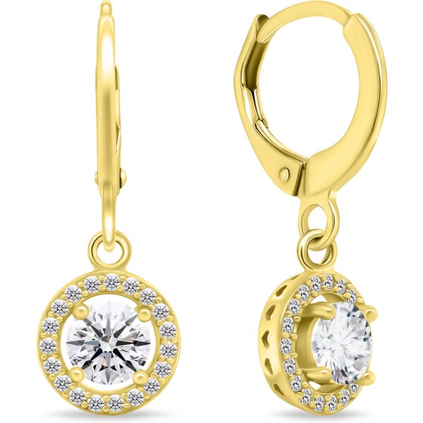 Brilio Silver Pozlátené náušnice s čírymi zirkónmi EA466Y 66594091