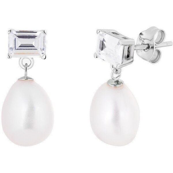 Preciosa Elegantné náušnice s perlou a kubickými zirkónmi Glam Glamour 66585413