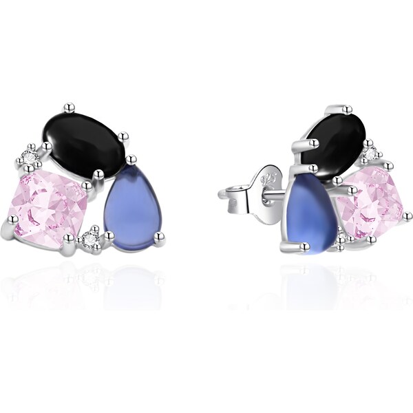 Agato Originálne strieborné náušnice s farebnými zirkónmi AGT-E129PC 66587019