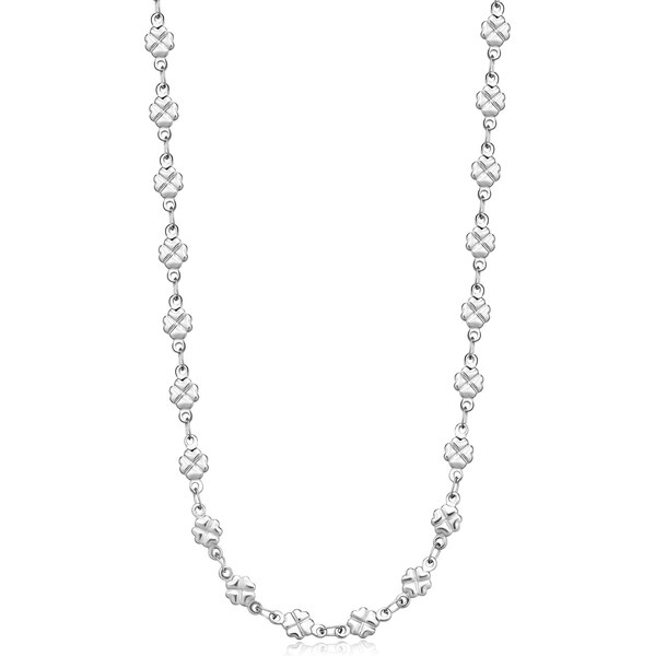 SAgapõ Oceľový náhrdelník so štvorlístkami Chunky SHK81 66583236