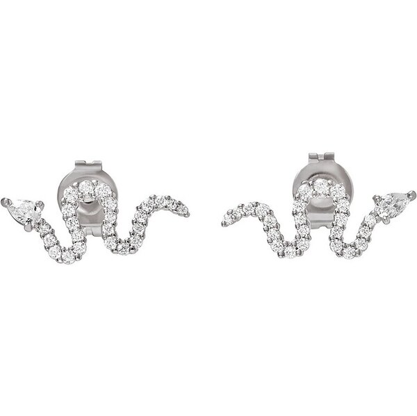 Emporio Armani Strieborné náušnice Had so zirkónmi EG3612040 66595022
