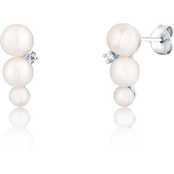 JVD Pôvabné strieborné náušnice s pravými perlami SVLE0695SD2P100 66593649