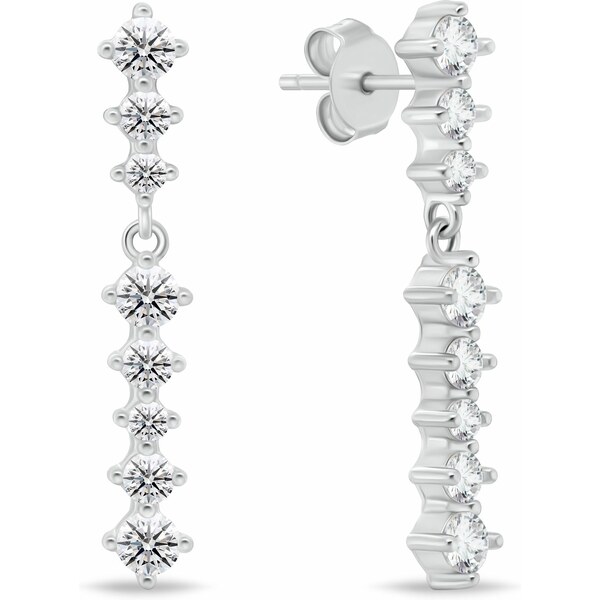 Brilio Silver Strieborné visiace náušnice s čírymi zirkónmi EA1101W 66587779