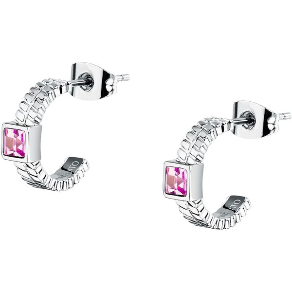 Morellato Oceľové náušnice s fuchsiovými kryštálmi Gioia SAVY43 66579006