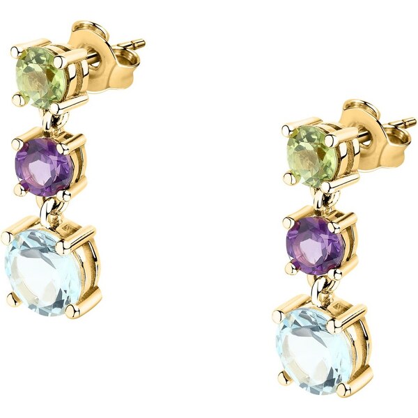 Morellato Luxusné pozlátené náušnice s farebnými zirkónmi Tesori 66580088