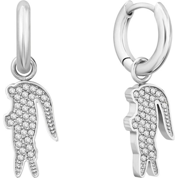 Lacoste Oceľové kruhové náušnice 2v1 Crocodile 2040283 66594256